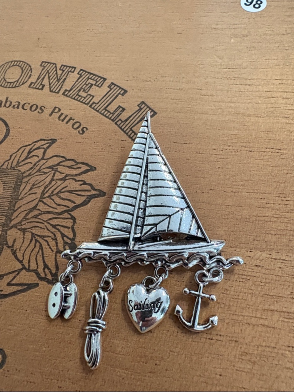 Silver Sailing Sailboat Charm Brooch - Nautical Women’s Pin